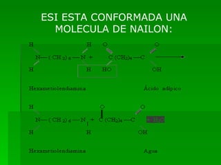 ESI ESTA CONFORMADA UNA MOLECULA DE NAILON: 