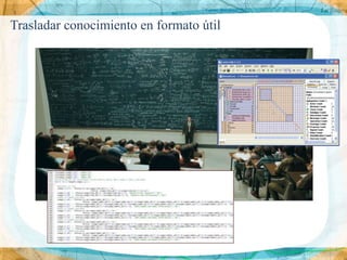 Trasladar conocimiento en formato útil
 