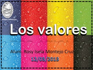 Alum. Rosy Isela Montejo Cruz
12/03/2013
Campus Sabancuy
 
