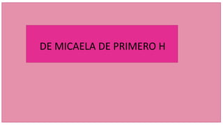 DE MICAELA DE PRIMERO H
 