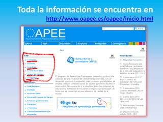 Toda la información se encuentra en
       http://www.oapee.es/oapee/inicio.html
 