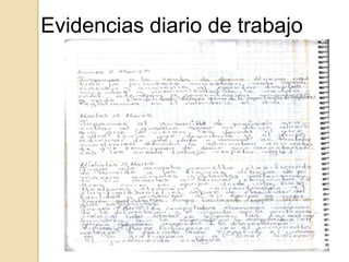 Evidencias diario de trabajo
 