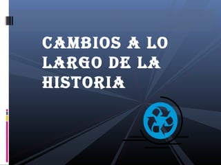 CAMBIOS A LO
LARGO DE LA
HISTORIA
 