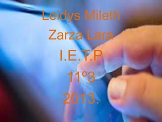 Leidys Mileth
Zarza Lara
I.E.T.P
11º3
2013.
 