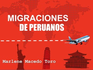 MIGRACIONES
DE PERUANOS

Marlene Macedo Toro

 