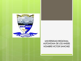 UNIVERSIDAD REGIONAL
AUTONOMA DE LOS ANDES
NOMBRE:VICTOR SANCHEZ
 