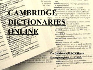 CAMBRIDGE DICTIONARIES ONLINE Ziortza Vivanco Ruiz de Gauna Filologia Inglesa  3 curso 