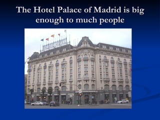 The Hotel Palace of Madrid is big enough to much people 