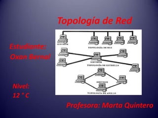 Topología de Red

Estudiante:
Oxan Bernal


Nivel:
12 ° C
               Profesora: Marta Quintero
 