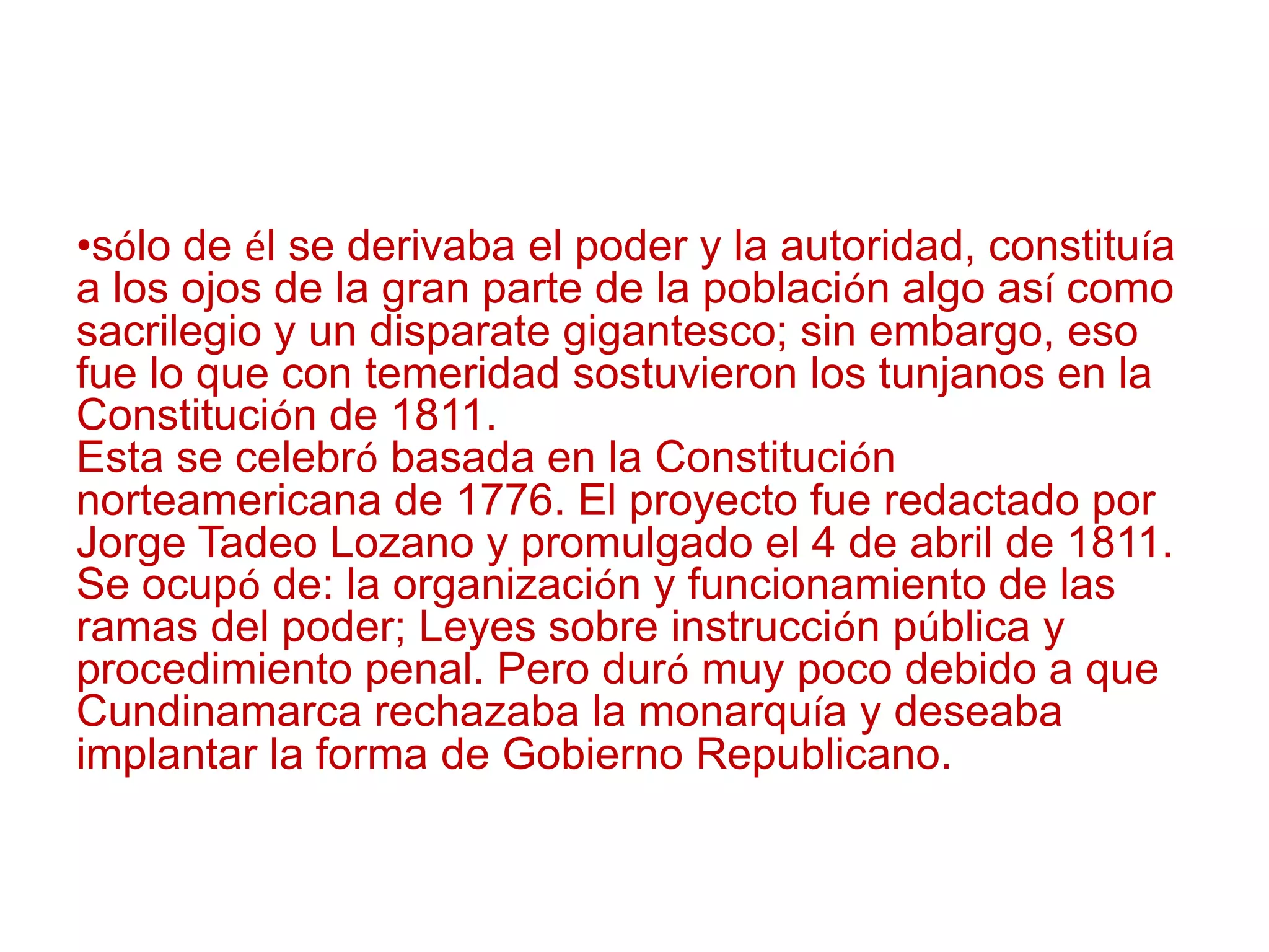 constitucion politica de 1811 colombia | PPTX