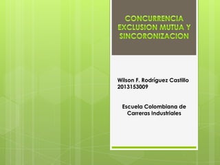 Wilson F. Rodríguez Castillo
2013153009
Escuela Colombiana de
Carreras Industriales

 