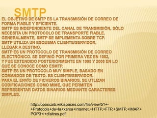 http://oposcaib.wikispaces.com/file/view/51+-
+Protocols+de+la+xarxa+Internet.+HTTP,+FTP,+SMTP,+IMAP,+
POP3+i+d'altres.pdf
 