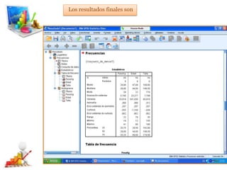 Los resultados finales son
 