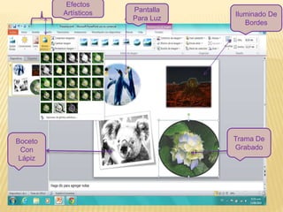 Efectos
Artísticos
Boceto
Con
Lápiz
Trama De
Grabado
Pantalla
Para Luz
Iluminado De
Bordes