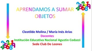 Cleotilde Molina / María Inés Arias 
Docentes 
Institución Educativa Nacional Agustin Codazzi 
Sede Club De Leones 
 
