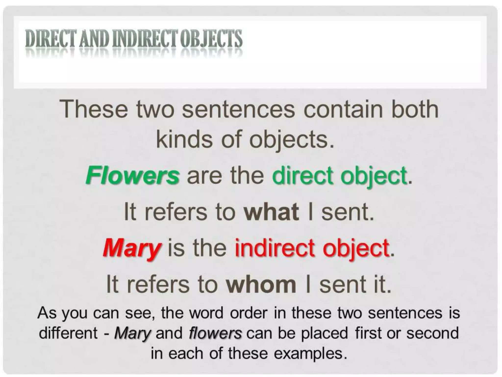 Direct and Indirect Objects | PPTX