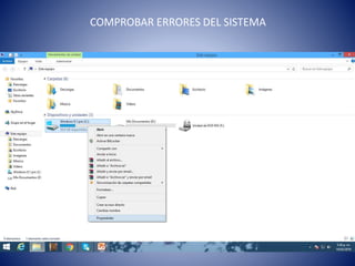 COMPROBAR ERRORES DEL SISTEMA
 