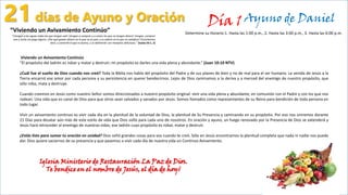 21 DIAS DE AYUNO Y ORACION-MINISTERIO DE RESTAURACIÓN LA PAZ DE DIOS | PDF