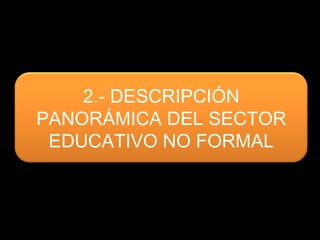 2.- DESCRIPCIÓN PANORÁMICA DEL SECTOR EDUCATIVO NO FORMAL 