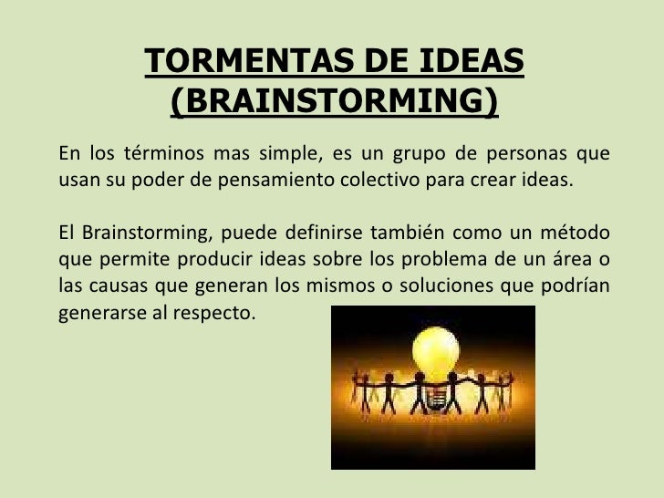 Tormenta de ideas como herramienta aplicable en la calidad