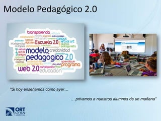 Modelo Pedagógico 2.0




 "Si hoy enseñamos como ayer…

                                … privamos a nuestros alumnos de un mañana”
 
