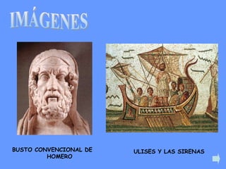 IMÁGENES BUSTO CONVENCIONAL DE  HOMERO ULISES Y LAS SIRENAS 