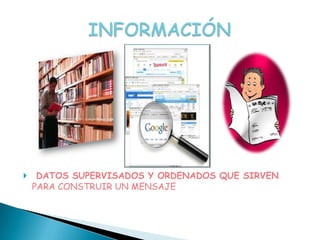     DATOS SUPERVISADOS Y ORDENADOS QUE SIRVEN
    PARA CONSTRUIR UN MENSAJE
 