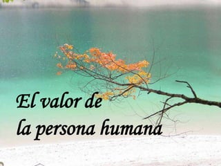 El valor de
la persona humana

 