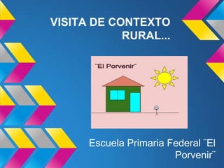 VISITA DE CONTEXTO
            RURAL...




      Escuela Primaria Federal ¨El
                        Porvenir¨
 