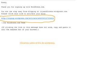 Clicamos sobre el link de wordpress.