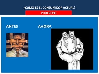 ¿COMO ES EL CONSUMIDOR ACTUAL?PODEROSO    ANTES                    AHORA