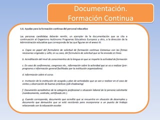Documentación.
Formación Continua
 
