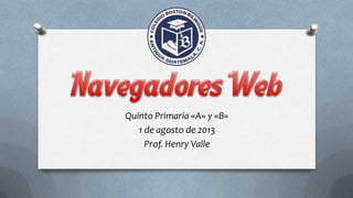 Quinto Primaria «A» y «B»
1 de agosto de 2013
Prof. Henry Valle
 