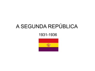 A SEGUNDA REPÚBLICA
1931-1936
 
