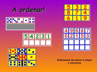 A ordenar! Ordenamos de menor a mayor y viceversa 