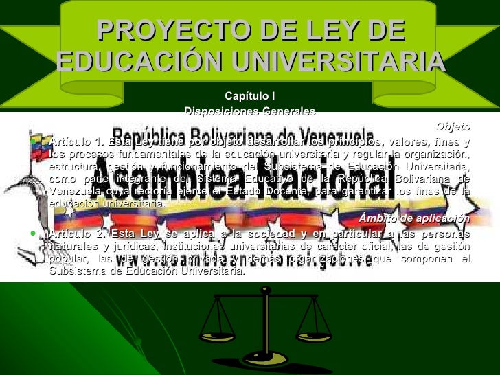 panorama de la ley de universidades 2011