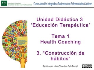 Daniel Jesús López Vega-Ana Ruíz Bernal
Unidad Didáctica 3
‘Educación Terapéutica’
Tema 1
Health Coaching
3. “Construcción de
hábitos”
 