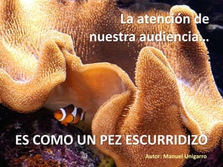 La atención de
nuestra audiencia…
ES COMO UN PEZ ESCURRIDIZO
Autor: Manuel Unigarro
 