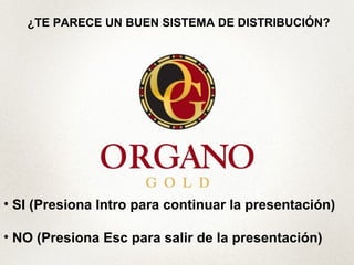 ¿TE PARECE UN BUEN SISTEMA DE DISTRIBUCIÓN?




• SI (Presiona Intro para continuar la presentación)

• NO (Presiona Esc para salir de la presentación)
 