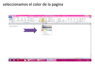 seleccionamos el color de la pagina
 