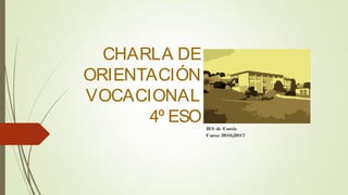 CHARLA DE
ORIENTACIÓN
VOCACIONAL
4º ESO IES de Curtis
Curso 2016/2017
 