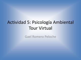 Actividad 5: Psicología Ambiental
Tour Virtual
Gael Romero Peloche
 