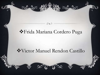 Frida Mariana Cordero Puga 
Victor Manuel Rendon Castillo 
 
