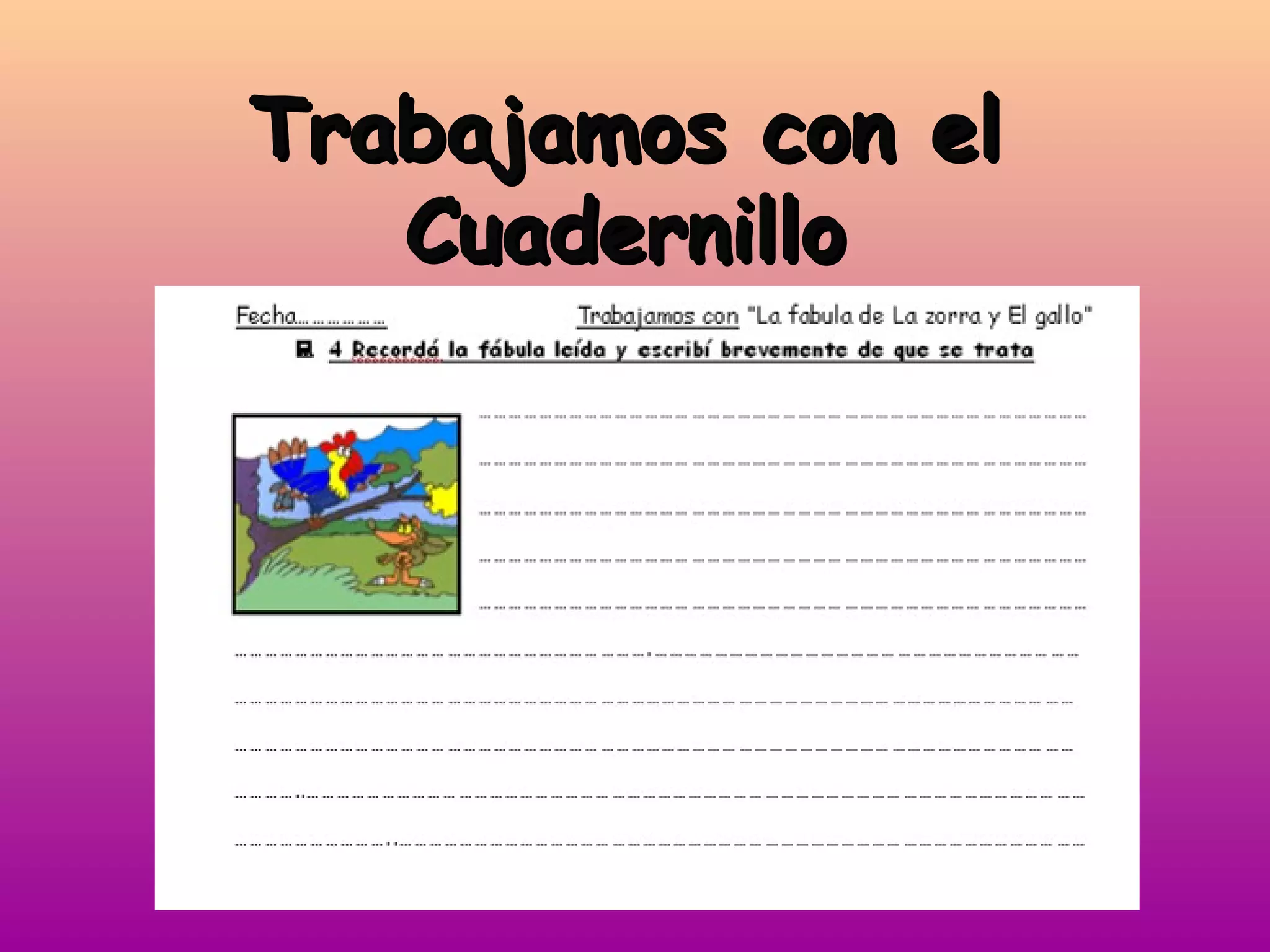 Trabajamos con el Cuadernillo