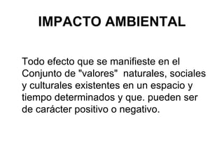 IMPACTO AMBIENTAL ,[object Object]