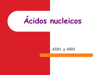 ADN  y ARN Ácidos nucleicos 