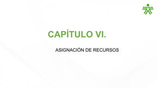 CAPÍTULO VI.
ASIGNACIÓN DE RECURSOS
 