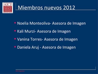 AICI Argentina
 Ciclo de capacitaciones AICI durante 2011
 Aval a la Ley de Talles junto con Anybody
de UK y la actiz Mariana Petracca
 Programa “Civility Counts”
 