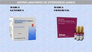MARCA
COMERCIAL
MARCA
GENERICA
ANTIINFLAMATORIOS NO ESTEROIDEOS (AINES)
 