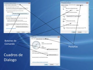 Cuadros de
Dialogo
Botones de
Comando
Pestañas